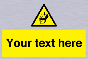 Custom warning hand crushing between press brake tool